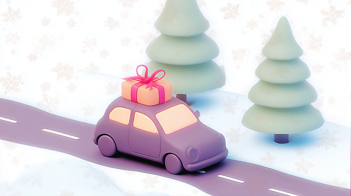 JPG 편집이미지 리본 도로 분홍색 크리스마스 겨울 자동차 나뭇잎 선물 크리스마스트리 보라색 운전 휴일 눈덮임 편집3D 계절 기념일 길 육상교통 컬러 컨셉 잎 교통시설 모션 3D 파일형식