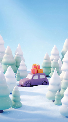 JPG 편집이미지 계절 여행 크리스마스 겨울 자동차 하늘 선물 상자 크리스마스트리 보라색 운전 휴일 숲 눈덮임 편집3D 기념일 육상교통 컬러 컨셉 모션 3D 파일형식