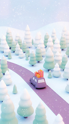 JPG 나무 편집이미지 겨울 자동차 선물 선물상자 숲 Nun 눈덮임 편집3D 식물 계절 육상교통 컨셉 상자 3D 파일형식