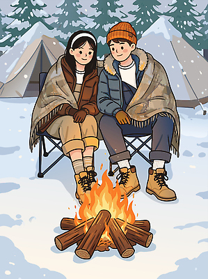 잡화 계절 감정 가구 신발 컨셉 관계 불 레저 표정 캠핑도구 사람 파일형식 벡터 캠핑 겨울 커플 남자 여자 모닥불 담요 텐트 숲 야외 의자 옷 부츠 장갑 행복 미소 휴식 일러스트 국내일러스트 AI파일