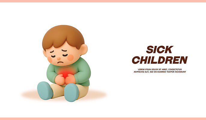 PSD 편집이미지 캐릭터 감정 어린이 치료 고통 아기 그림 혼자 불편함 편집3D 의학 사람 3D 감각 파일형식