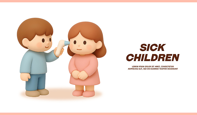 PSD 편집이미지 어린이 가족 건강 병원 소녀 소년 치료 고통 의사 확인 예방 체온 증상 편집3D 여자 남자 감정 의학 관계 사람 3D 의료진 파일형식