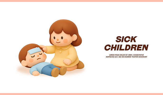 PSD 편집이미지 어린이 가족 엄마 사랑 치료 방 고통 간호 오브젝트 걱정 돌봄 이마 편집3D 감정 의학 관계 모션 사람 3D 파일형식