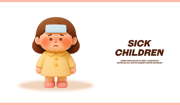 PSD 편집이미지 캐릭터 어린이 표정 건강 병원 치료 고통 걱정 입원 증상 편집3D 감정 의학 사람 3D 파일형식