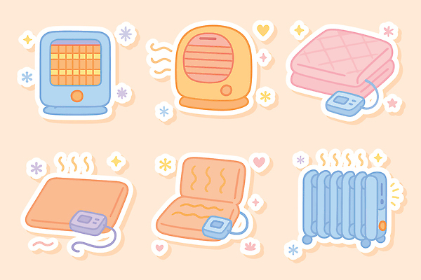 모양 디자인 컬러 생활용품 겨울 일러스트 따뜻함 방 가전제품 도구 편안함 배열 난방 실내온도 국내일러스트 AI파일 계절 감각 오브젝트 온도 파일형식 벡터