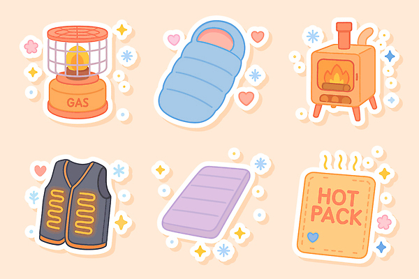 생활용품 겨울 일러스트 조명 따뜻함 인테리어 오픈 수면 난방기 가스 난방 난방용품 보온 슬리핑백 온기 국내일러스트 AI파일 디자인 계절 물 오브젝트 파일형식 벡터