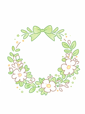 JPG 모양 식물 디자인 꽃 리본 컬러 잎 패턴 일러스트 프레임 미술 그래픽 장식 초록색 여름 화환 원형 조화 국내일러스트 도형 계절 무늬 문화예술 파일형식