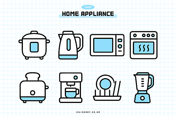 음식 일러스트 주방용품 요리 주방 가전제품 전자레인지 오븐 전기에너지 커피메이커 믹서 생활가전 식기건조대 토스트기 국내일러스트 AI파일 생활용품 에너지 레인지 건조대 커피용품 파일형식 벡터