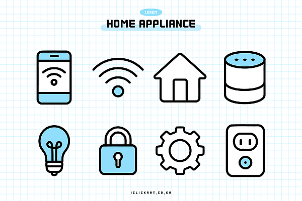 디자인 일러스트 전구 주택 자물쇠 기술 전자제품 스마트폰 스피커 기계 콘센트 와이파이 생활가전 기어 스마트홈 국내일러스트 AI파일 음향기기 건물 핸드폰 스마트기기 가전제품 무선인터넷 파일형식 벡터 AI_인공지능