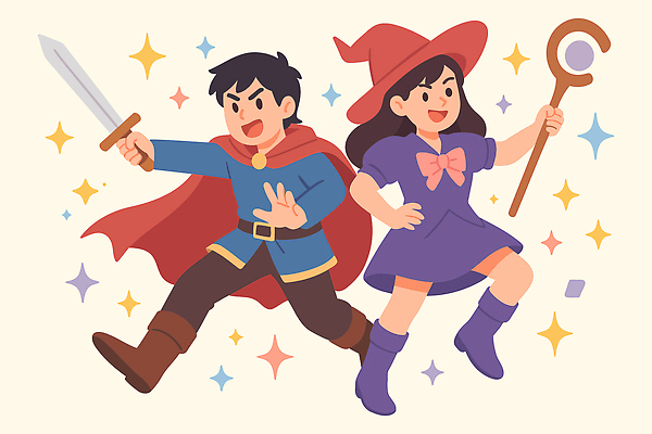 캐릭터 여자 남자 문화 일러스트 모션 상상 지팡이 동화 함께함 표정 이야기 친구 판타지 힘 꿈 자유 도전 마법사 칼 즐거움 전사 덕후 국내일러스트 AI파일 감정 컨셉 관계 사람 약어 파일형식 벡터