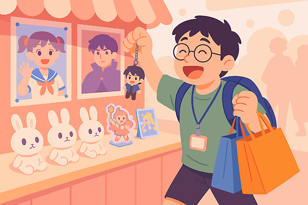 동물 캐릭터 행복 문화 가방 일러스트 소년 친구 쇼핑 장난감 귀여움 상점 기쁨 상품 오브젝트 확인 키링 덕후 국내일러스트 AI파일 잡화 남자 감정 어린이 컨셉 관계 약어 파일형식 벡터