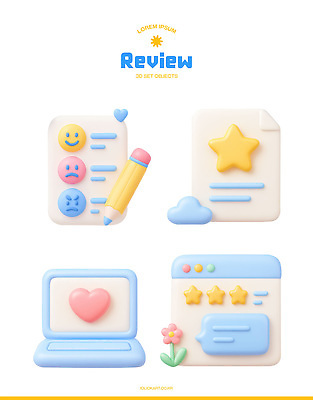 PSD 편집이미지 꽃 별 표정 사랑 노트북 홈페이지 3D 하트 오브젝트 문서 온라인쇼핑 댓글 평가 소통 리뷰 마케팅 별점 편집3D 자연요소 모양 식물 감정 컨셉 전자제품 쇼핑 디지털합성 점수 온라인 파일형식