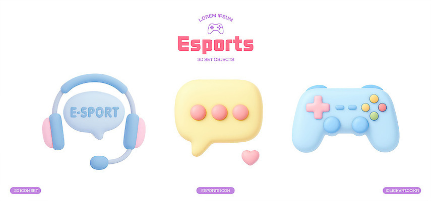 PSD 편집이미지 디자인 컬러 말풍선 헤드셋 공간 장비 게임 배열 오브젝트 방송 젤리 소통 게임패드 라이브 e스포츠 편집3D 스포츠 음향기기 컨셉 놀이 디저트 3D 헤드폰 파일형식