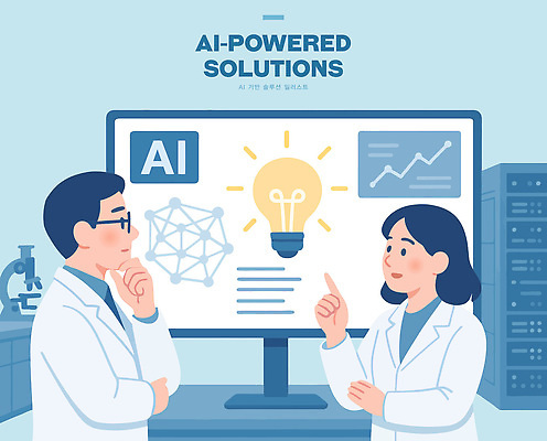 일러스트 조명 아이디어 기술 실험 대화 그래픽 스크린 자료 정보 네트워크 발전 실험실 토론 과학자 분석 시스템 발견 혁명 문제해결 솔루션 AI_인공지능 국내일러스트 AI파일 직업 과학 컨셉 말하기 학자 파일형식 벡터
