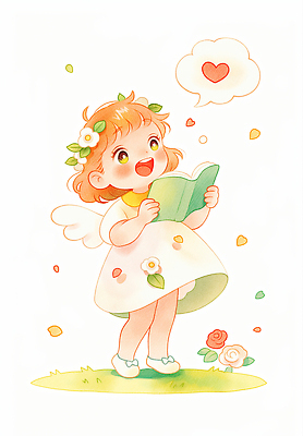 JPG 꽃 행복 감정 어린이 컬러 날개 일러스트 상상 자연 동화 천사 이야기 사랑 웃음 풍경 책 희망 꿈 아기 읽기 즐거움 국내일러스트 AI일러스트 AI콘텐츠 식물 모션 표정 사람 생태계 파일형식