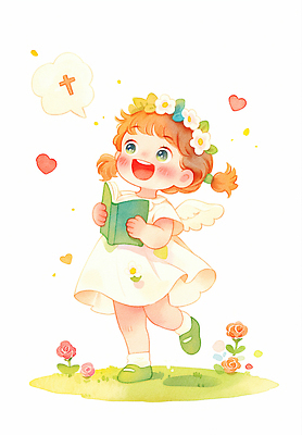 JPG 꽃 행복 어린이 컬러 일러스트 모션 상상 자연 천사 사랑 웃음 소녀 장식 책 달리기 꿈 자유 하트 기독교인 읽기 즐거움 그림 국내일러스트 모양 식물 여자 감정 기독교 컨셉 표정 사람 생태계 파일형식