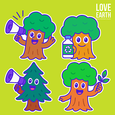 나무 식물 캐릭터 디자인 캠페인 컬러 일러스트 모션 자연 사람 그래픽 환경 재활용 보호 마이크 소음 소통 일러캐릭터 AI파일 음향기기 컨셉 소리 친환경 생태계 파일형식 벡터