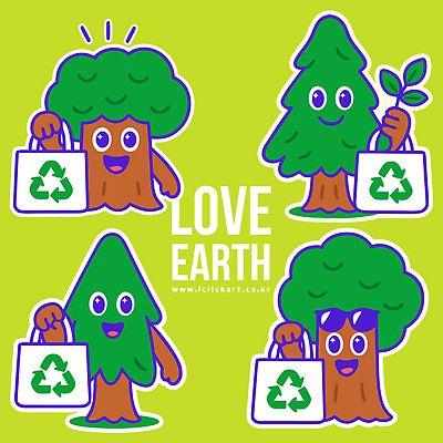 나무 캐릭터 디자인 지구 일러스트 모션 자연 날씨 봉투 웃음 환경 재활용 그리기 메시지 보호 친환경 생태계 소통 일러캐릭터 AI파일 식물 컨셉 표정 파일형식 벡터