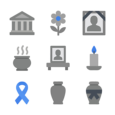 아이콘 꽃 리본 초 기념 사랑 건물 항아리 추억 심볼 향 추모 존경 상조보험 2D아이콘 AI파일 식물 건축물 감정 컨셉 도자기 보험 파일형식 벡터