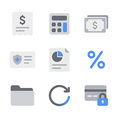 아이콘 돈 관리 금융 계산기 정보 문서 파일 보안 영수증 비율 서류판 재정 상조보험 2D아이콘 AI파일 문구용품 안전 경제 사무용품 장비 재산 보험 파일형식 벡터