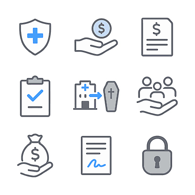아이콘 의학 건강 관리 그래픽 계약 확인 서비스 문서 조정 보험 보장 재정 비용 상조보험 건강보험 2D아이콘 AI파일 비즈니스 경제 수상스포츠 파일형식 벡터