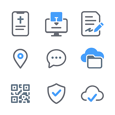 아이콘 디자인 그래픽 컴퓨터 디지털 성경 작업 보호 심볼 문서 위치 클라우드서비스 QR코드 기능 채팅 상조보험 2D아이콘 AI파일 컨셉 종교용품 전자제품 서비스 보험 파일형식 벡터