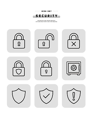 아이콘 기호 디자인 안전 그래픽 장비 보호 심볼 잠금 보안 금고 이미지 시스템 방패 해제 2D아이콘 AI파일 문자 컨셉 파일형식 벡터
