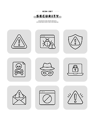 아이콘 자물쇠 기술 경고 안전 컴퓨터 자료 이메일 바이러스 보호 사이버 파일 보안 방패 해킹 2D아이콘 AI파일 컨셉 전자제품 파일형식 벡터