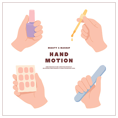 손 컬러 일러스트 손가락 손짓 화장 뷰티 화장품 화장용품 도구 손톱관리 네일아트 손톱 매니큐어 뷰티풀 에센스 국내일러스트 AI파일 모션 신체부위 미용용품 파일형식 벡터
