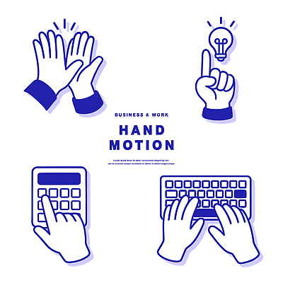 손 포즈 일러스트 비즈니스 모션 협력 아이디어 기술 사람 손짓 그래픽 계산기 표현 키보드 업무 작업 심볼 소통 역할 의사소통 창의성 국내일러스트 AI파일 컨셉 문구용품 신체부위 장비 파일형식 벡터
