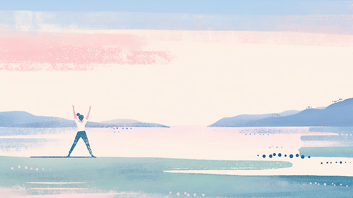 JPG 감정 호수 바다 일러스트 모션 자연 하늘 아침 건강 사람 풍경 물 파란색 운동 햇빛 평화 일출 언덕 팔 조화 국내일러스트 AI일러스트 AI콘텐츠 주간 자연요소 컬러 컨셉 신체부위 태양 노을 생태계 파일형식