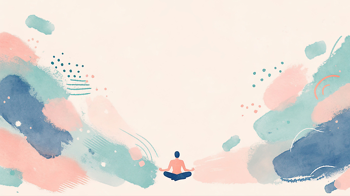 JPG 감정 예술 컬러 백그라운드 생각 일러스트 자연 형상 사람 앉기 평화 공간 편안함 집중 명상 그림 조화 스타일 국내일러스트 AI일러스트 AI콘텐츠 컨셉 모션 감각 생태계 파일형식