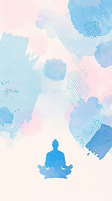 JPG 손 실루엣 아시아 예술 컬러 백그라운드 일러스트 수채화 사람 풍경 도구 표현 영혼 편안함 집중 명상 조용 창의성 국내일러스트 AI일러스트 AI콘텐츠 나라 컨셉 촬영기법 신체부위 감각 파일형식