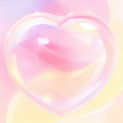 JPG 모양 편집이미지 디자인 감정 분홍색 컬러 백그라운드 사랑 노란색 하트 투명 오브젝트 그림 부드러움 광택 이미지편집 AI컴퓨터그래픽 AI콘텐츠 감각 파일형식