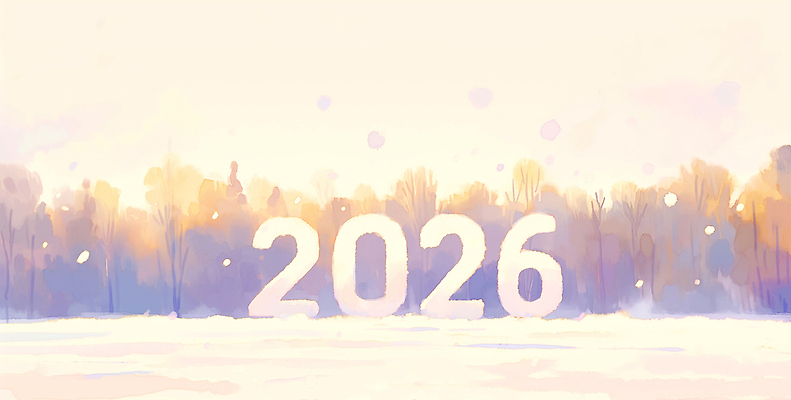 JPG 나무 계절 겨울 일러스트 자연 하늘 새해 풍경 사람없음 숫자 흰색 숲 말띠 평원 Forest 겨울풍경 2026년 국내일러스트 병오년 AI일러스트 AI콘텐츠 식물 문자 컬러 십이지신 말_동물 연도 생태계 파일형식