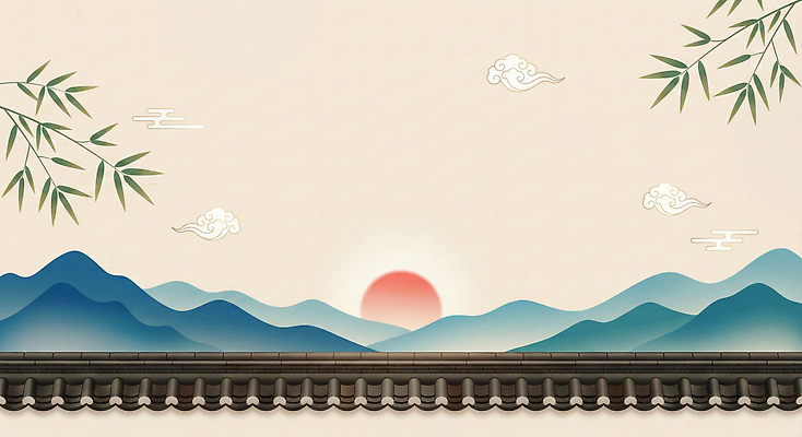 JPG 모양 나무 전통 명절 컬러 백그라운드 일러스트 자연 지붕 바람 새해 산 풍경 초원 태양 노을 저녁 일반 평원 수평선 국내일러스트 AI일러스트 AI콘텐츠 자연요소 식물 기념일 날씨 야간 생태계 파일형식