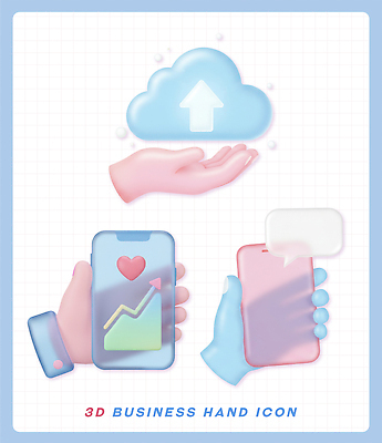 PSD 편집이미지 손 디자인 분홍색 하늘색 비즈니스 통신 모션 그래프 기술 스마트폰 3D 스크린 자료 정보 하트 클라우드서비스 업로드 편집3D 모양 컬러 신체부위 파란색 핸드폰 스마트기기 디지털합성 서비스 파일형식