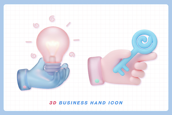 PSD 편집이미지 손 기호 디자인 상징 분홍색 하늘색 비즈니스 전구 모션 열쇠 아이디어 손짓 그래픽 3D 표현 기회 창의성 편집3D 문자 컬러 컨셉 신체부위 파란색 디지털합성 파일형식