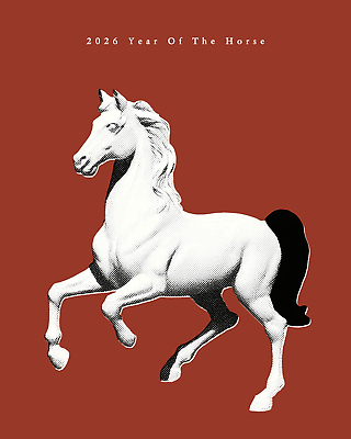 PSD 동물 전통 디자인 문화 컬러 백그라운드 일러스트 새해 장식 빨간색 달리기 태양 축제 흰색 표현 말_동물 그림 말띠 이미지 생동감 스타일 2026년 하프톤 국내일러스트 병오년 붉은말 자연요소 포유류 모션 십이지신 연도 파일형식