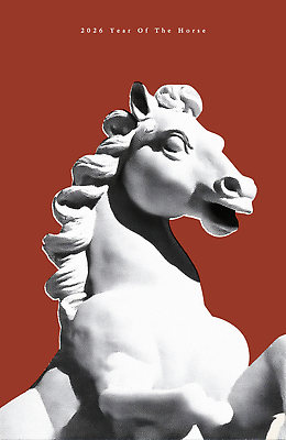 PSD 동물 전통 디자인 문화 예술 조각 백그라운드 일러스트 새해 기념 형상 빨간색 태양 조각상 흰색 말_동물 작업 말띠 조각가 디테일 2026년 하프톤 국내일러스트 병오년 붉은말 자연요소 컬러 포유류 조형물 십이지신 연도 파일형식