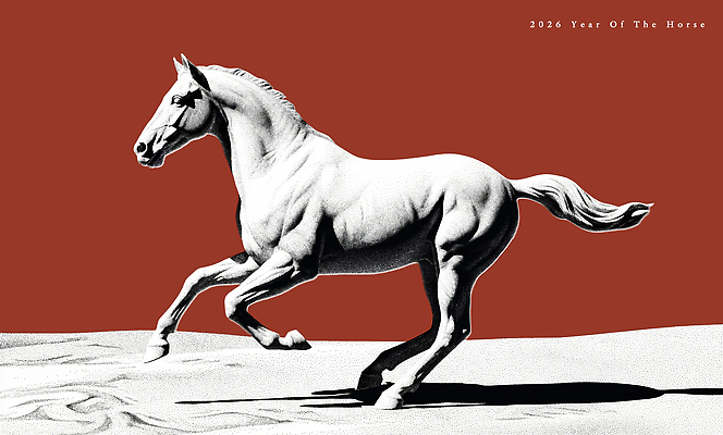 PSD 동물 디자인 예술 모래 상징 백그라운드 일러스트 모션 자연 새해 달리기 운동 축제 힘 마술 흰색 말_동물 말띠 소음 2026년 하프톤 국내일러스트 병오년 붉은말 컬러 포유류 건강 소리 십이지신 연도 생태계 파일형식