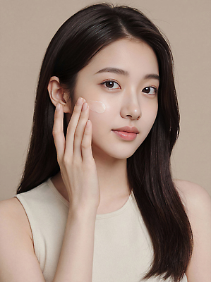 JPG 편집이미지 손 여자 얼굴 실내 건강 관리 화장 뷰티 촬영 화장품 피부 피부관리 스킨케어 의료성형뷰티 편집실사 AI인물포토 AI콘텐츠 사람 내부 신체부위 CG 파일형식 AI포토