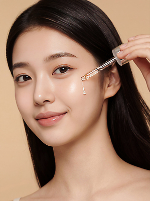 JPG 편집이미지 손 여자 얼굴 아침 뷰티 화장품 상품 저녁 피부 피부관리 스킨케어 보습 피지 의료성형뷰티 세럼 편집실사 AI인물포토 AI콘텐츠 주간 사람 신체부위 야간 CG 파일형식 AI포토