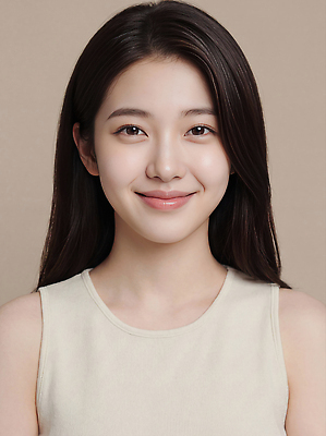 JPG 편집이미지 옷 감정 얼굴 백그라운드 짧은머리 표정 밝음 미소 웃음 사람 소녀 뷰티 긍정적 의료성형뷰티 스타일 편집실사 AI인물포토 AI콘텐츠 헤어스타일 여자 어린이 신체부위 CG 파일형식 AI포토