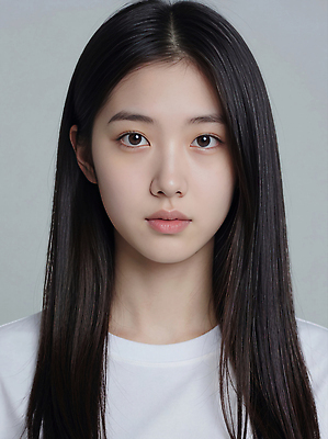 JPG 편집이미지 긴머리 여자 감정 얼굴 앞모습 뷰티 머리 카메라 심플 안과 초상화 의료성형뷰티 스타일 차분 편집실사 AI인물포토 AI콘텐츠 헤어스타일 뷰포인트 컨셉 병원 사람 신체부위 전자제품 CG 그림 파일형식 AI포토