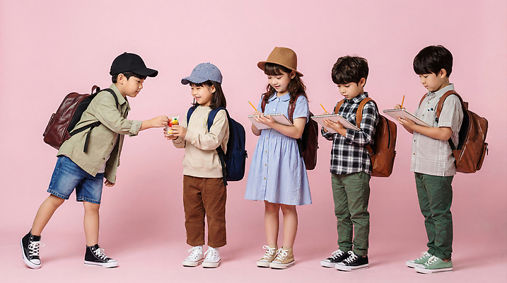 JPG 편집이미지 음료 초등학생 어린이 분홍색 가방 교실 학교 모션 서기 친구 소풍 펜 공책 만남 외출 의료성형뷰티 편집실사 AI인물포토 AI콘텐츠 학생 잡화 교육 컬러 컨셉 관계 문구용품 사람 필기구 야외활동 CG 파일형식 AI포토