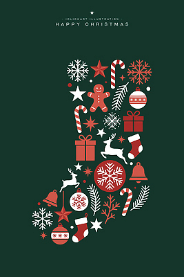 계절 기념일 컨셉 크리스마스 포유류 관계 디저트 눈_날씨 이벤트 허브 파일형식 벡터 양말 장식 선물 사탕 눈송이 크리스마스트리 겨울 축제 세트 귀여움 민트 사슴 가족 일러스트 국내일러스트 AI파일