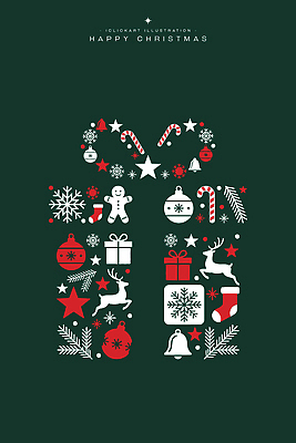 자연요소 계절 기념일 감정 컨셉 크리스마스 포유류 디저트 눈_날씨 이벤트 종 파일형식 벡터 선물 장식 눈송이 별 사슴 사탕 초인종 크리스마스트리 전구 행복 축제 축하 디자인 상징 연말 겨울 일러스트 국내일러스트 AI파일