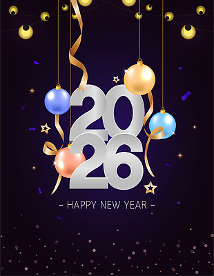 감정 컨셉 놀이 이벤트 연도 파일형식 벡터 새해 2026년 장식 파티 축제 컬러 공 리본 불꽃놀이 희망 기념 행운 만남 기쁨 축하 순간 소리 국내일러스트 AI파일 일러스트