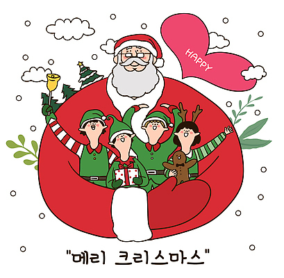 동물 캐릭터 전통 행복 백그라운드 크리스마스 일러스트 가족 모션 크리스마스카드 이야기 선물 장식 친구 크리스마스트리 산타클로스 기쁨 축하 연말 국내일러스트 AI파일 기념일 감정 컨셉 관계 카드_감사 파일형식 벡터